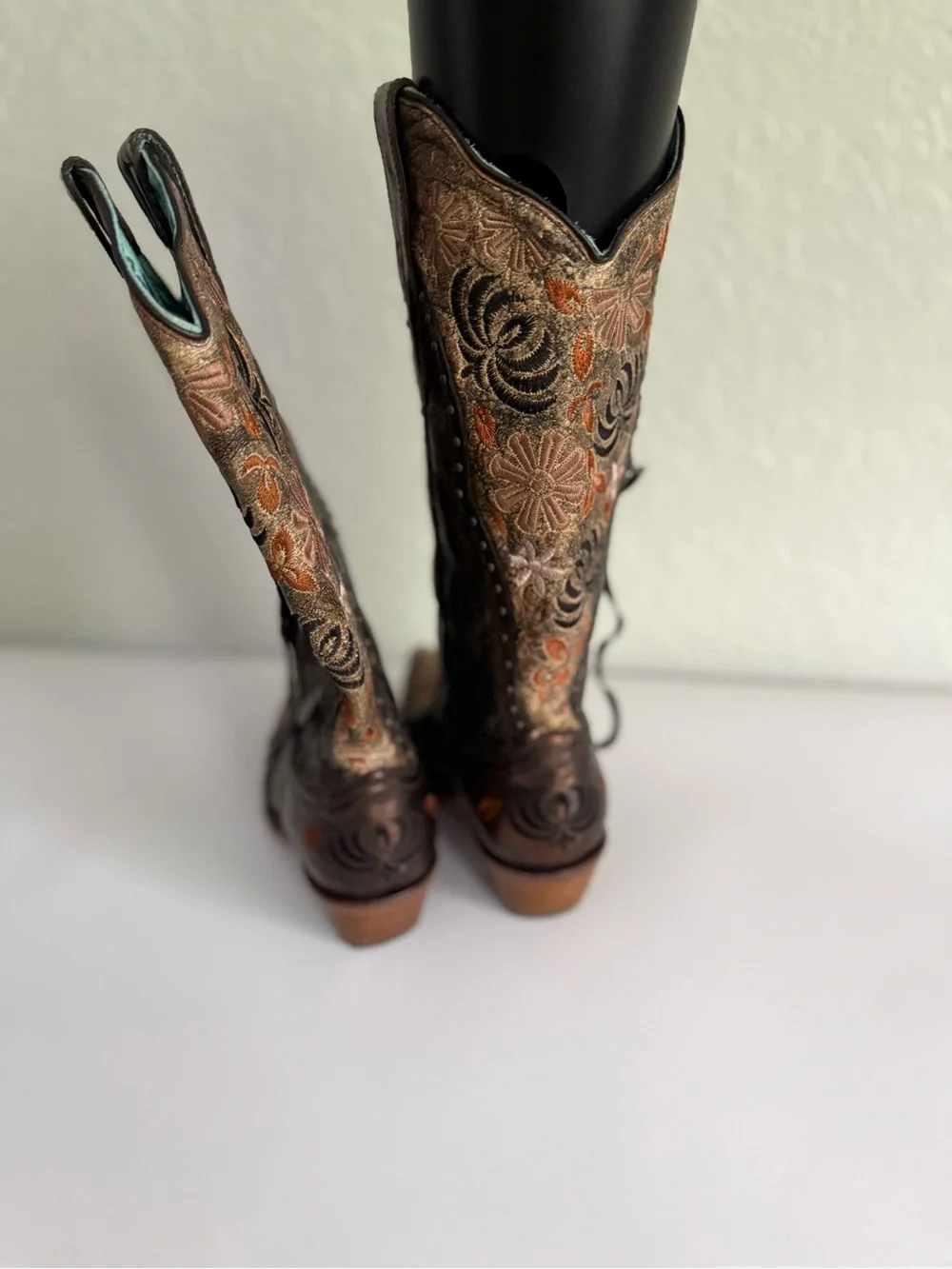 Corral Metallic Brown Floral Embroidered Western Boots